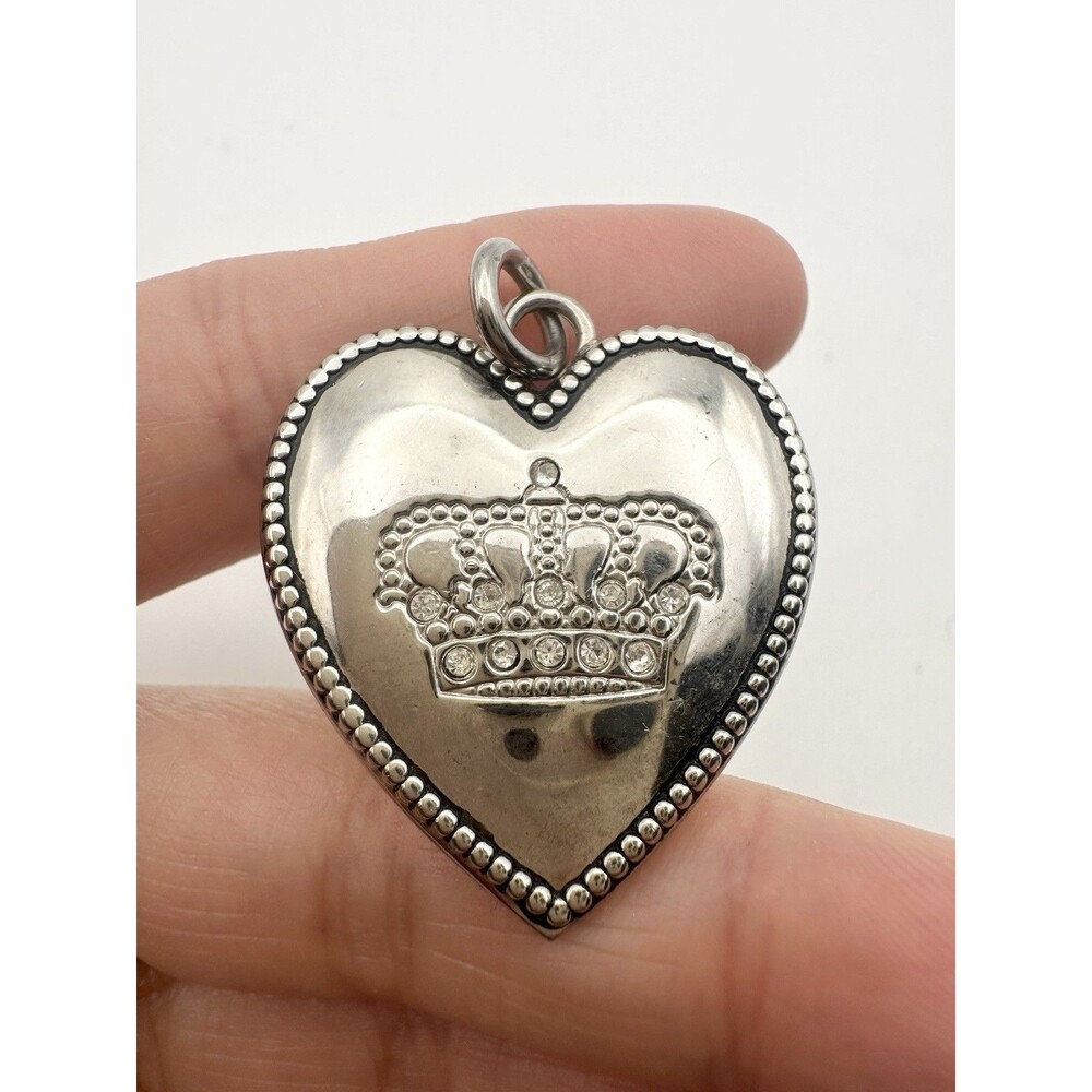 Juicy Couture Pendant Heart Rhinestone Silver Tone